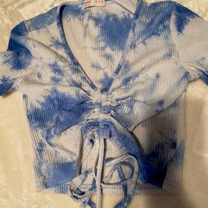 Romwe drawstring crop top